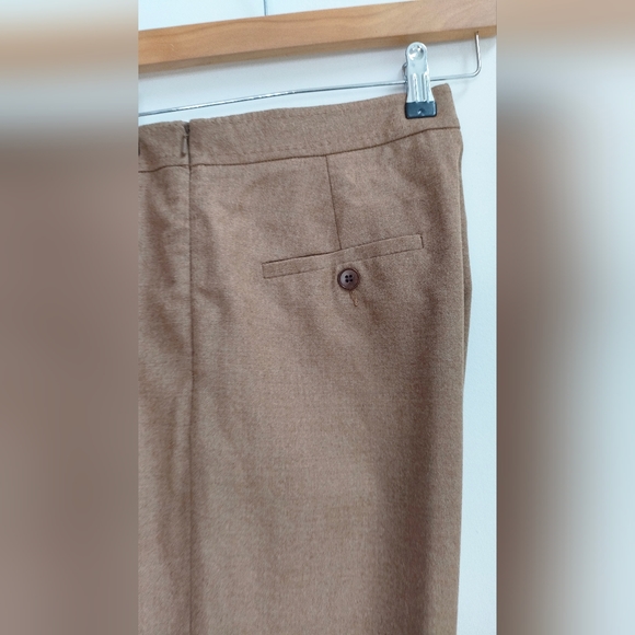 Jigsaw Brown Tan 100% Wool Wide Leg Trousers Size 10 - Picture 4 of 8